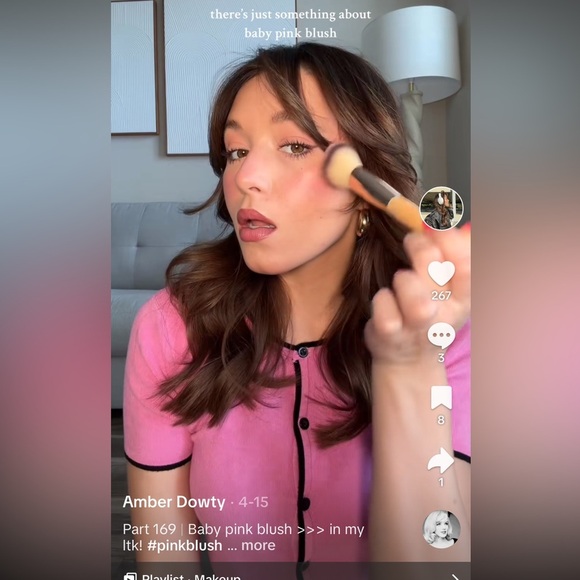 Pink Button-Up Women's Top - Picture 2 of 6